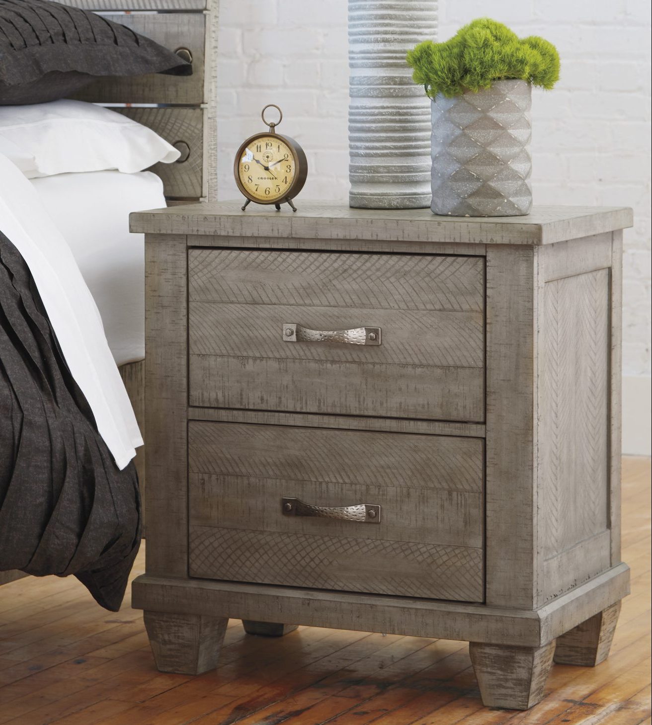 NAYDELL TWO DRAWER NIGHT STAND