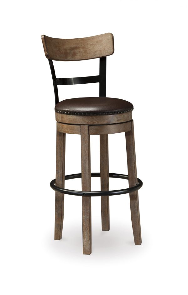 PINNADEL TALL UPH SWIVEL BARSTOOL  L/Brown - Image 3