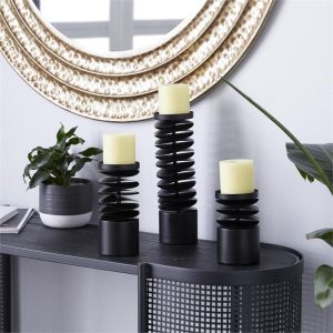 METAL CANDLE HOLDER SET/3