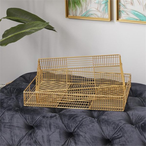 METAL TRAY SET/2