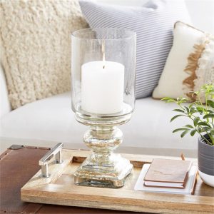 GLASS CANDLE HOLDER 6"X16"