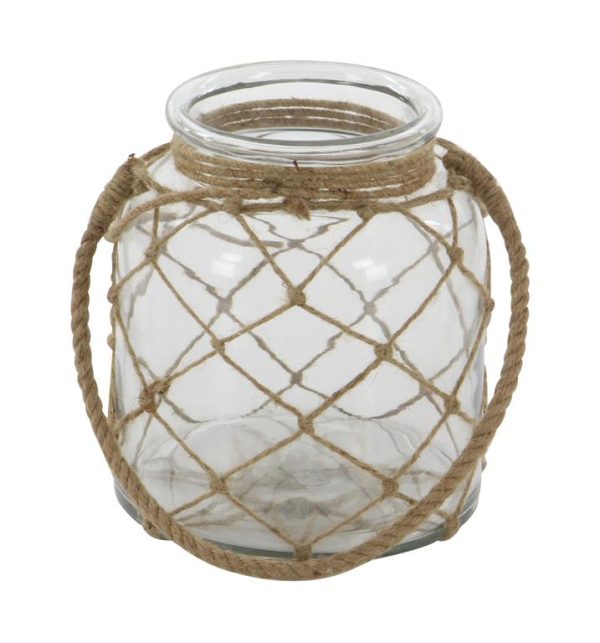GLASE ROPE CNDL LANTERN 7"X8" - Image 3