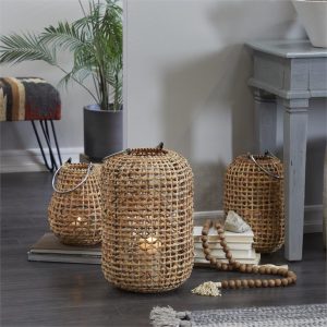 MTL RATTEN LANTERN 13"X19"