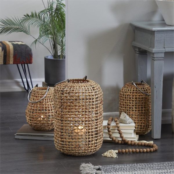 MTL RATTEN LANTERN 13"X19"