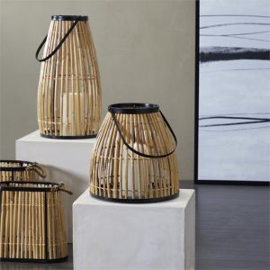 MTL SILVERGRASS LANTERN 13"H