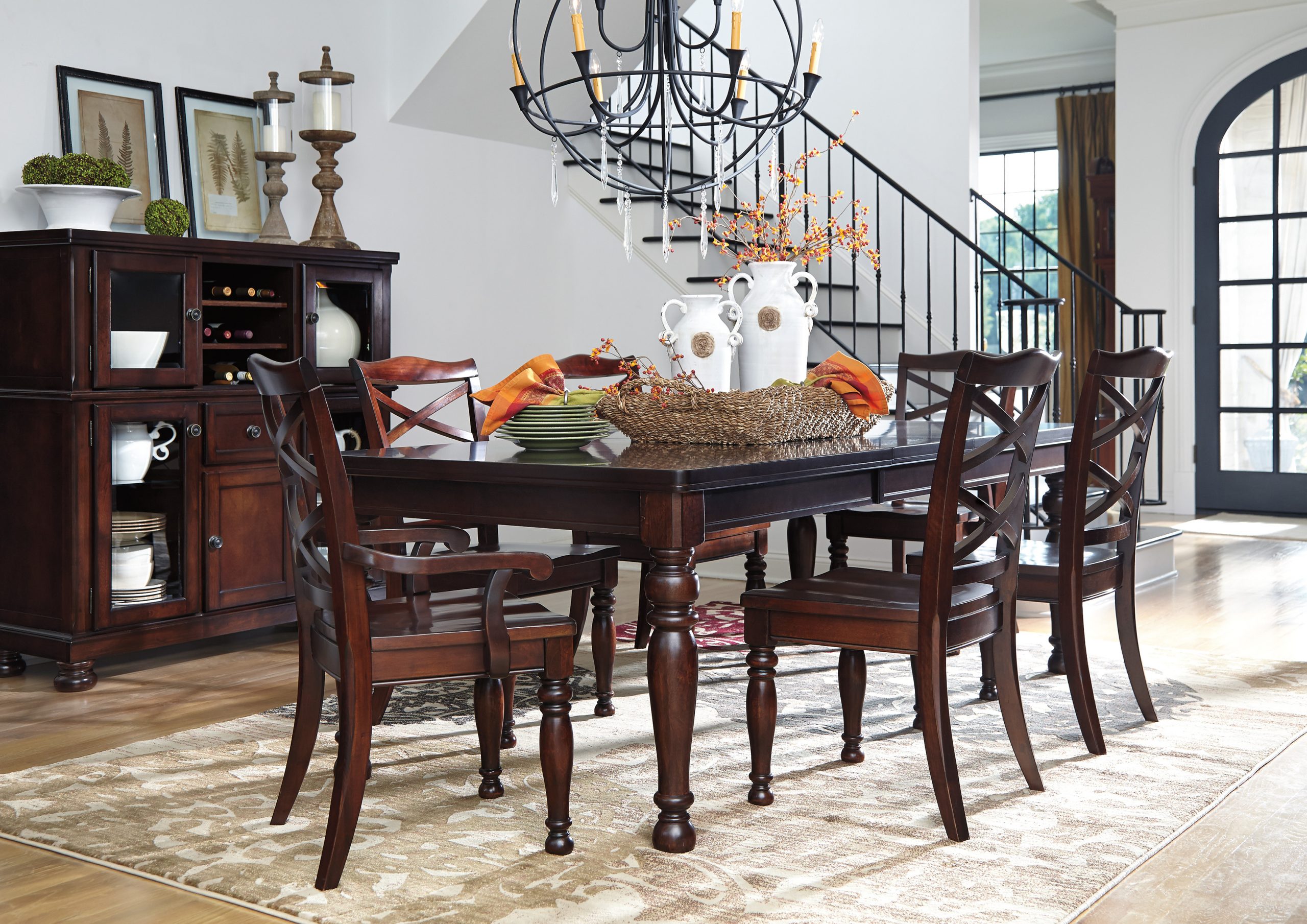 Ashley Furniture Porter 6 Piece Rectangular Dining Set with Bench