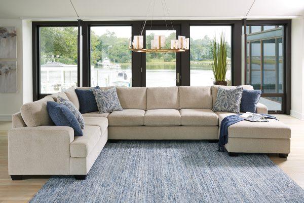 Enola 4-Piece Corner Lounge Set with Armless Sofa (RAF Chaise)