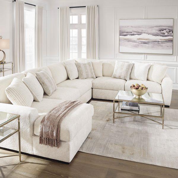 Chessington 4-Piece Corner Lounge Set with Armless Sofa (LAF Chaise) - Image 6