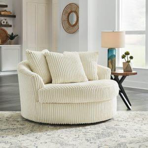 LINDYN OVER/S SWIVEL ACCENT CHAIR Ivory