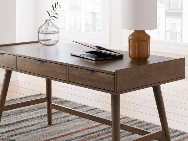 LYNCOTT OFFICE DESK Grey/Brown - Image 4