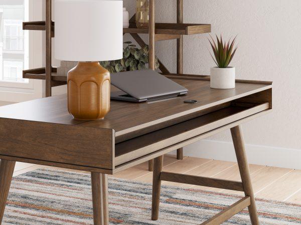 LYNCOTT OFFICE DESK Grey/Brown - Image 3