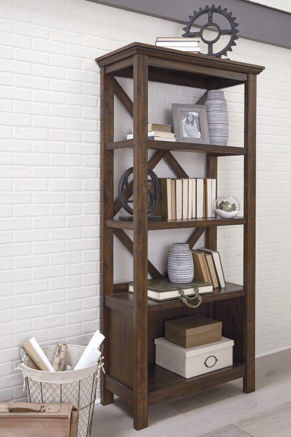 BALDRIDGE LRGE BOOKCASE Rustic/Brown - Image 3