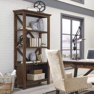 BALDRIDGE LRGE BOOKCASE Rustic/Brown