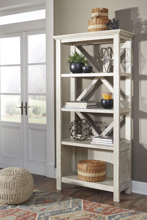 CARYNHURST LRG BOOKCASE Whitewash - Image 4
