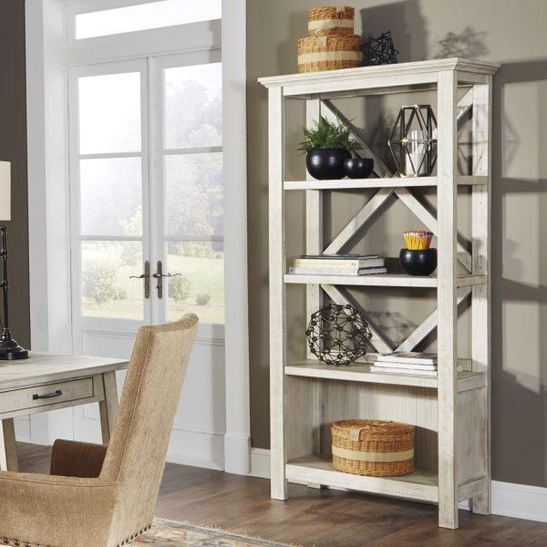 CARYNHURST LRG BOOKCASE Whitewash