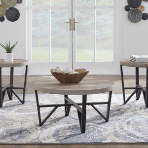 DEANLEE OCC TABLE SET/3PCE Grey Brown/Black