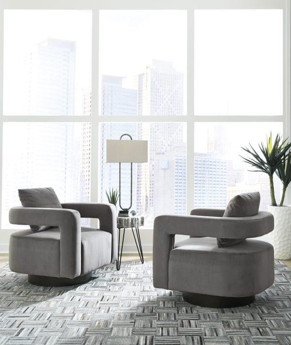 ALCOMA SWIVEL ACCENT CHAIR Otter - Image 3