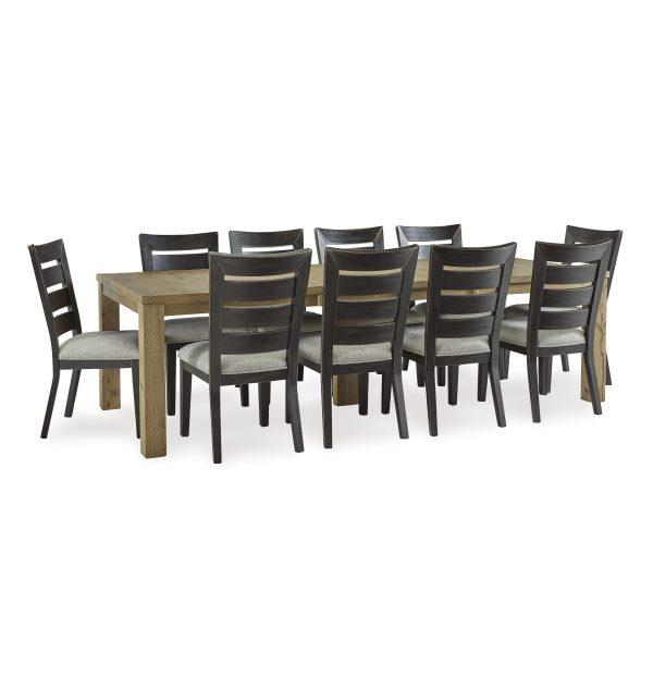 Galliden 11-Piece Expandable Dining Set with Horizontal Slats Side Chair - Image 2