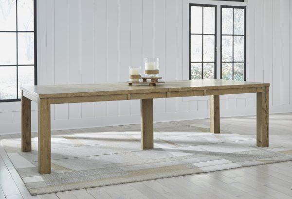 GALLIDEN RECT DINING EXT TABLE L/BROWN - Image 8