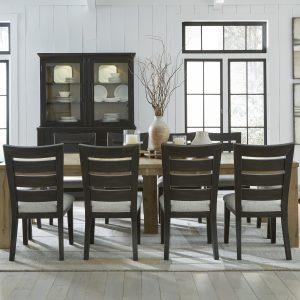 Galliden 11-Piece Expandable Dining Set with Horizontal Slats Side Chair