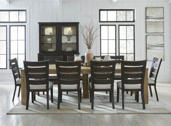 Galliden 11-Piece Expandable Dining Set with Horizontal Slats Side Chair