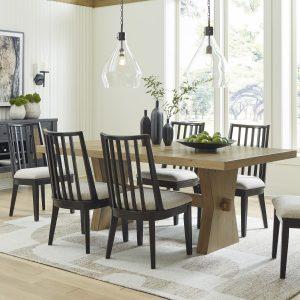 Galliden 7-Piece Dining Set with Vertical Slats Side Chair