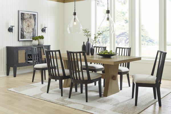 Galliden 7-Piece Dining Set with Vertical Slats Side Chair