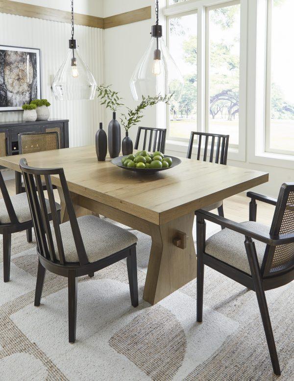 Galliden 7-Piece Dining Set with Vertical Slats Side Chair - Image 9