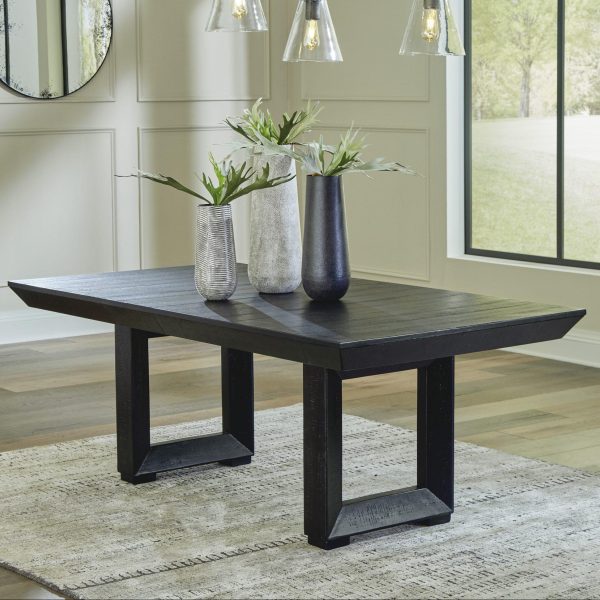 LONDER RECT DINING EXT TABLE Black