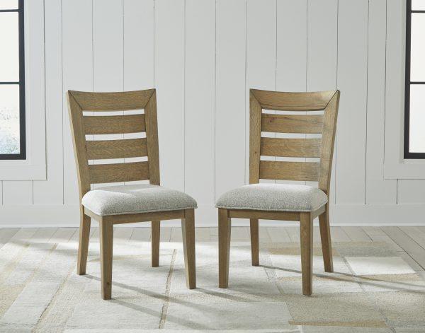 GALLIDEN DINING HORIZ/SLATS SIDE CHAIR L/Brown