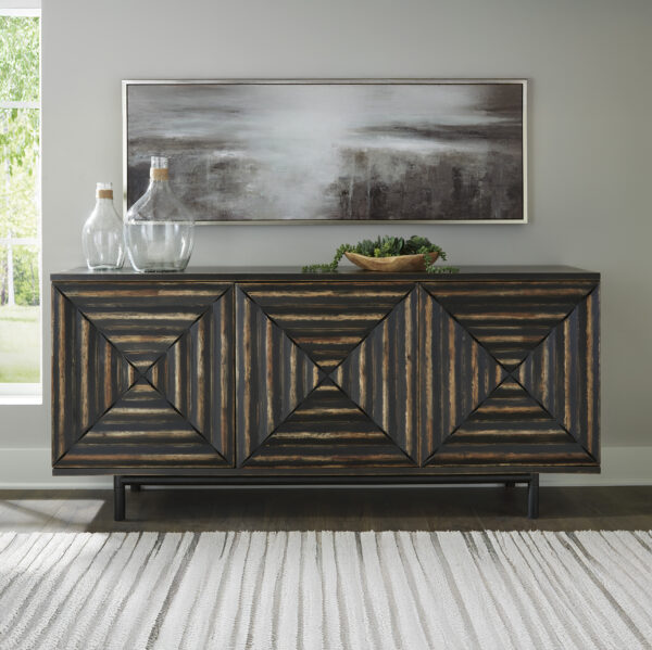 FAIR RIDGE ACCENT CABINET Distressed Blacl