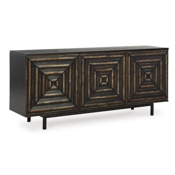 FAIR RIDGE ACCENT CABINET Distressed Blacl - Image 2
