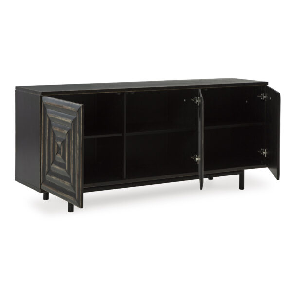 FAIR RIDGE ACCENT CABINET Distressed Blacl - Image 3