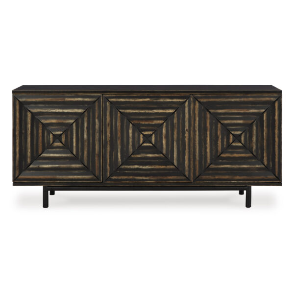 FAIR RIDGE ACCENT CABINET Distressed Blacl - Image 5