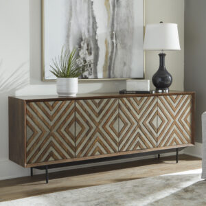 DREGGAN ACCENT CABINET Brown/Gold