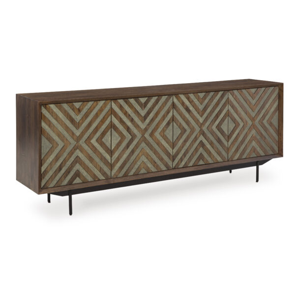 DREGGAN ACCENT CABINET Brown/Gold - Image 2
