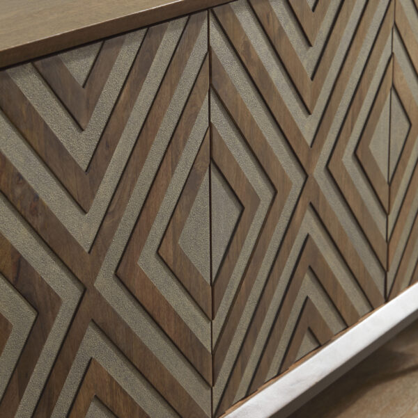 DREGGAN ACCENT CABINET Brown/Gold - Image 4