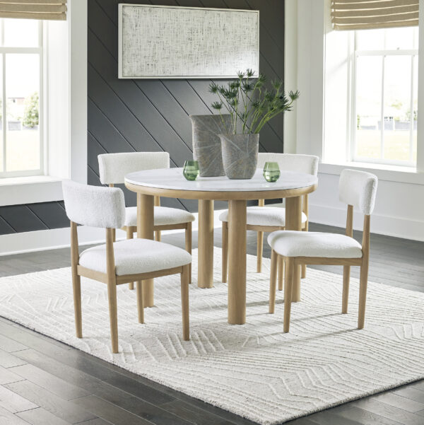 Sawdyn 5-Piece Dining Set Light Brown - Image 3