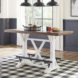 VALEBECK RECT DINING COUNTER TABLE Wh/Brown