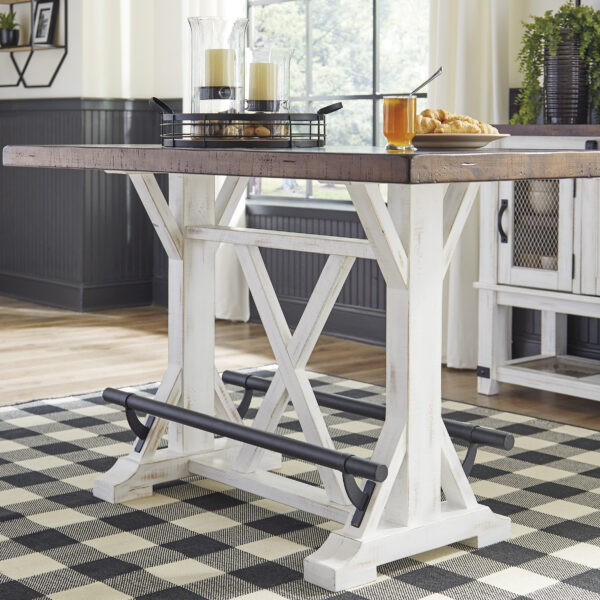 VALEBECK RECT DINING COUNTER TABLE Wh/Brown - Image 2