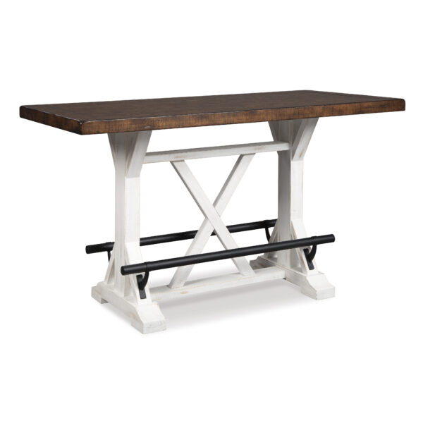 VALEBECK RECT DINING COUNTER TABLE Wh/Brown - Image 4