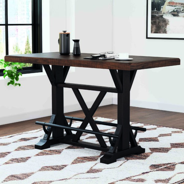 VALEBECK RECT DINING COUNTER TABLE Bl/Brown