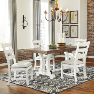 Valebeck 5-Piece Dining Set Beige/White
