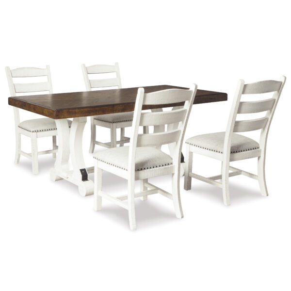 Valebeck 5-Piece Dining Set Beige/White - Image 3