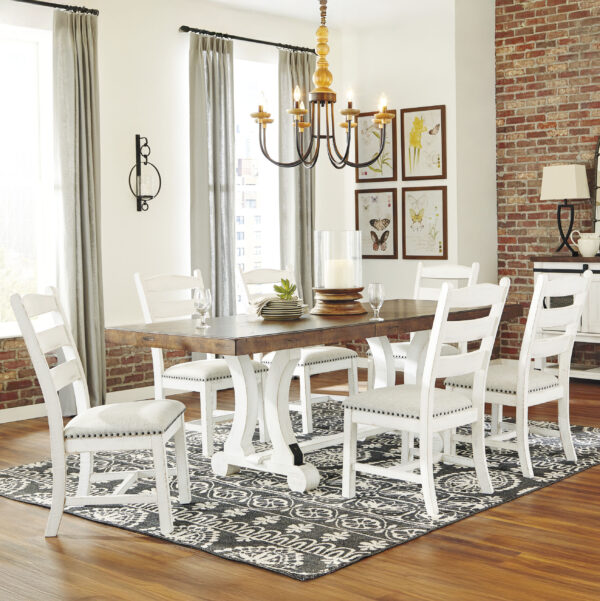 Valebeck 7-Piece Dining Set Beige/White
