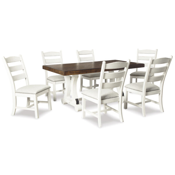 Valebeck 7-Piece Dining Set Beige/White - Image 4