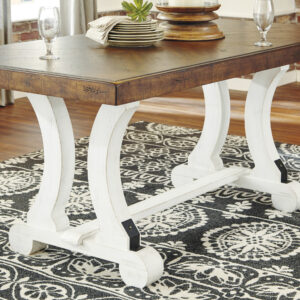 VALEBECK RECT DINING TABLE White/Brown