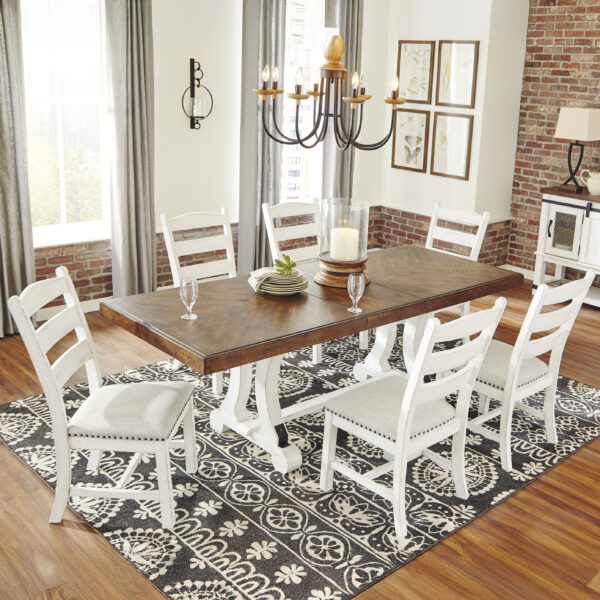 Valebeck 7-Piece Dining Set Beige/White - Image 3