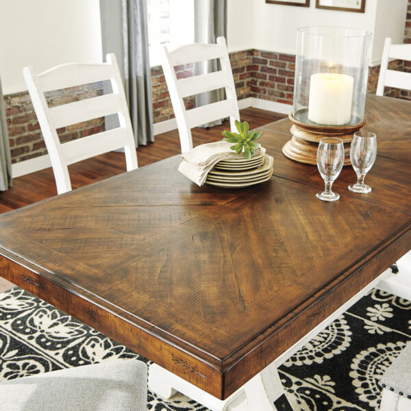 VALEBECK RECT DINING TABLE White/Brown - Image 3