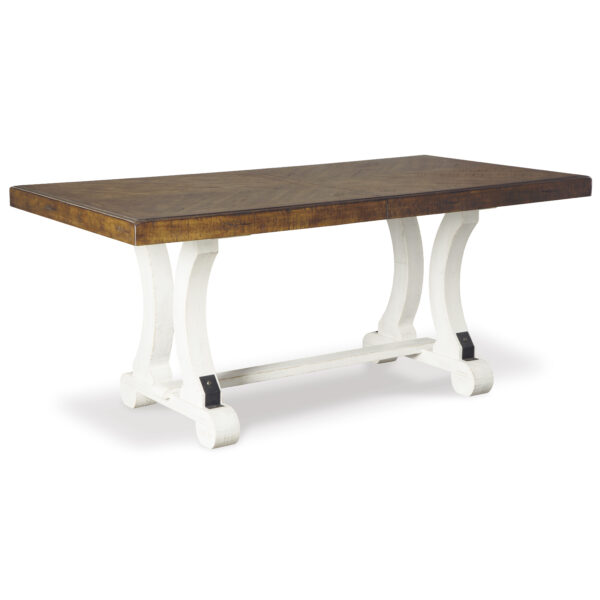 VALEBECK RECT DINING TABLE White/Brown - Image 2